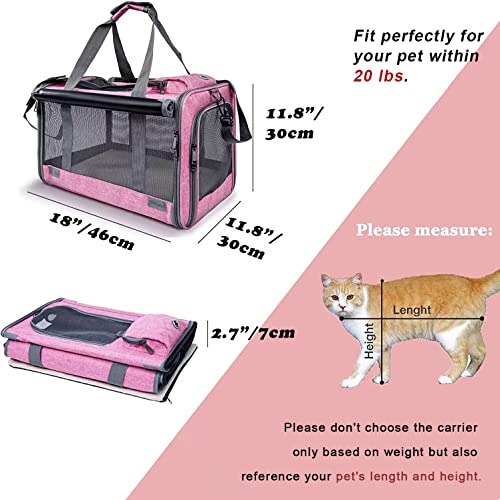GAPZER Pet Carrier for Large and Medium Cats, Soft-Sided Pet Carrier for Big Medium Cats and Puppy Dog Carriers Cat Carrie...