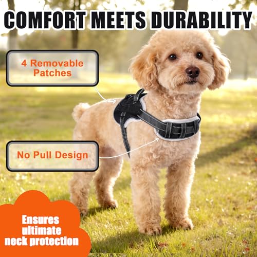 Service Dog Vest, No Pull Dog Harness Small Medium Sized Dog, Service Dog Harnesses and Leash Set, Reflective Easy Walk Do...