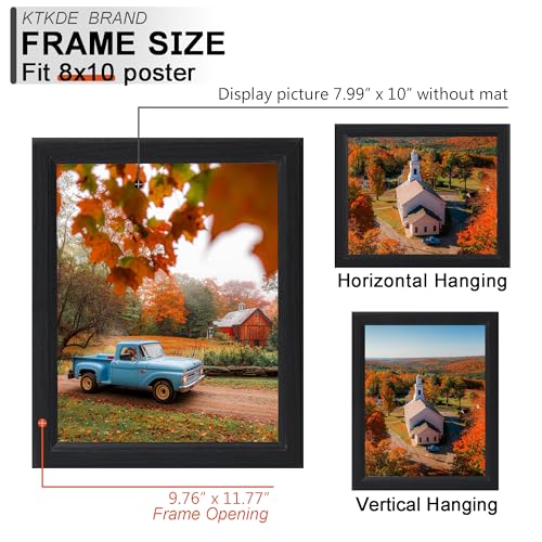 KTKDE 8x10 Picture Frame Set of 3,black Wooden frames, Vertical & Horizontal Wall Hanging for Wall or Tapletop Display,Stu...