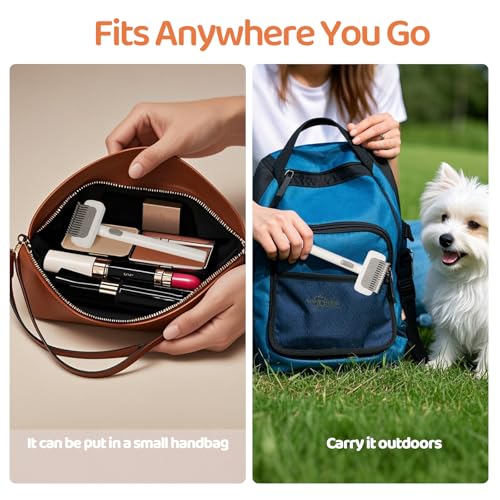 Furgo Cat Brush for Long Haired Cats, Pet Grooming Brush for Matted Fur & Loose Hair, One-Click Hair Removal, Skin-Friendl...