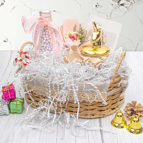 Caleihd Crinkle Cut Paper Grass Cushion Paper Streamer for Christmas Wedding Birthday Bridesmaid Engagement Craft Gift Box...