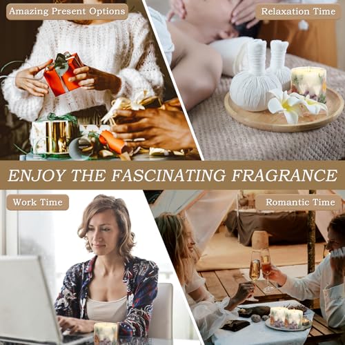 Youkali Scented Candles for Women,Burning Natural Soy Wax candles for home scented,Natural Pillar Candle with Dried Flower...