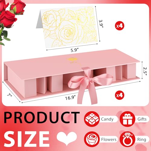 PYQTH 4 Pack Empty Flower Gift Box for Mom, Mothers Day Mom Box for Flowers Thicker Letter Shaped Gift Boxes Fillable Choc...