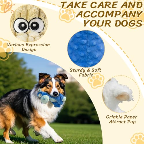 MeetYooo 3Pack Squeaky Stuffed Dog Toys- Indoor&Outdoor Playing Toys for Large to Small, Durable Plush Toys to Keep Them B...