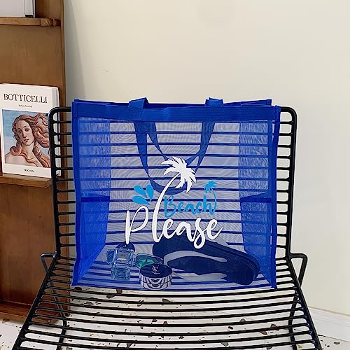 ukia - Mesh Beach Tote Large Bag, Extra Large Beach Bag for Vacation Family Beach Trip