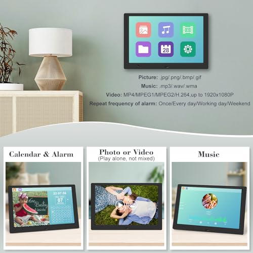 KECAG 10.1" Digital Picture Frame, 1080P IPS Digital Photo Frame, No WiFi/App Needed, Plug & Play SD Card & USB, Remote & ...
