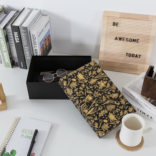 Soul & Lane Decorative Photo Storage Box with Lid, 11.7" × 7.7" × 4.5", Memory Box for Keepsakes, Floral Cardboard Picture...