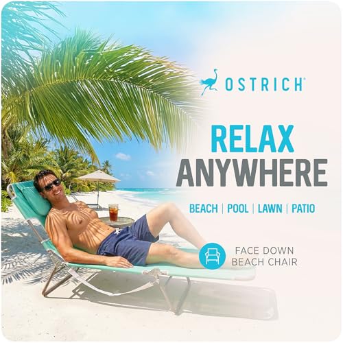 Ostrich the Original Chaise 72 x 22 Inch Lounge Portable Reclining Lounger, Outdoor Patio, Beach, Lawn, Camping, or Pool T...