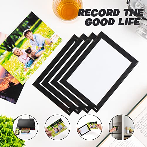 STTMGN Magnetic Picture Frames with Black Border(4"X6",10 Pack),Magnet Photo Frame Pockets/Postcard Holder,Decorations for...