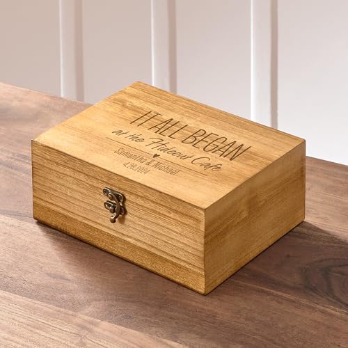 Let's Make Memories Personalized Wooden Keepsake Box With Hinged Lid - Wood Memento Box - Decorative Storage - Home Decor...