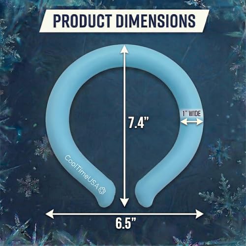 CoolTimeUSA Neck Cooling Tube | Wearable Cooling Neck Wraps for Summer Heat I Hands Free Cold Pack | Reusable Cooler (Blue)