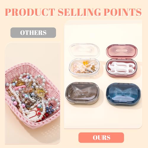 bomyarJr 4 Pcs Qtip Holder Hair Tie organizer Small Container Portable Travel Qtips Case Cotton Swab Holder Flosser Dispen...