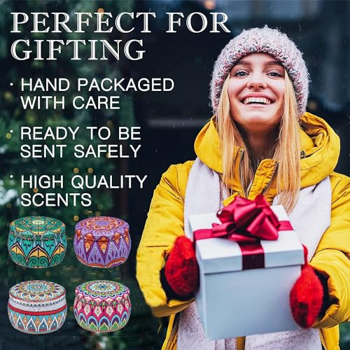 TEECOO Scented Candles Gift Set: 4 Pack Soy Wax Aromatherapy Candle 120H Burning Scent Candle Set for Home Scented Candle ...