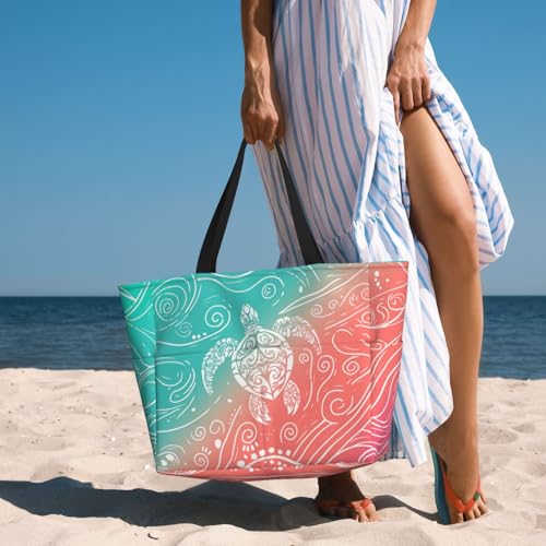 NLZI Beach Bag for Women Beach Tote Bag Waterproof Sandproof Large Bags with Zipper Big Capacity for Vacation Travel