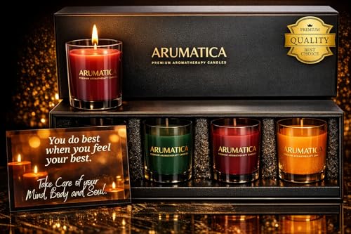 Premium Aromatherapy Candle Set | Stress Relief Soy Wax Candles with Relaxing Scents | Scented Candles for Home Yoga, Medi...