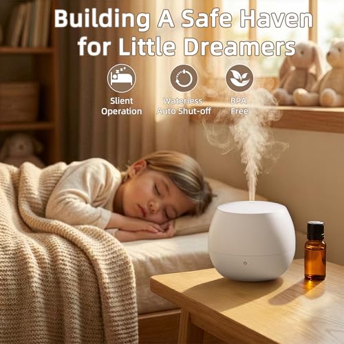Essential Oil Diffuser: 2-in-1 Ultrasonic Aromatherapy Humidifie with Auto Shut-Off, Quiet Operation Fragrance Diffuser fo...