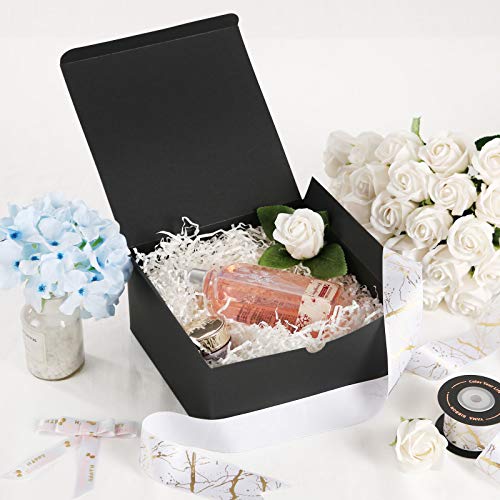 JINMING 10 Gift Boxes 8x8x4 Inches, Matte Black Gift Boxes Bulks for Mother's Day, Father's Day, Party, Birthday, Groomsma...