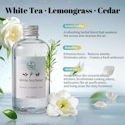 White Tea Diffuser Oil Refill(8.5 Fl Oz),Luxury Hotel Collection Diffuser Oil Inspired by Westin,100% Natural for Home&Off...
