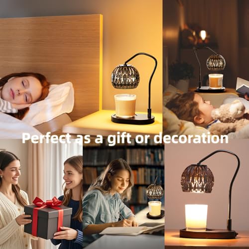 WYghyronic Candle Warmer Lamp with Timer & 4-Level Dimmer, Electric Wax Warmer for Jar Candles, Black Home Decor with 2 Bu...