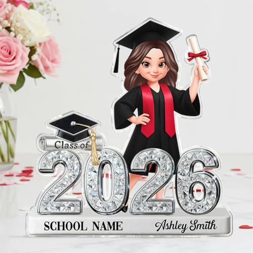 Love Signal Personalized Class Of 2026, 2027 Senior 2D Flat, Custom Acrylic Block Plaque, Graduation Gift For Seniors, Gra...