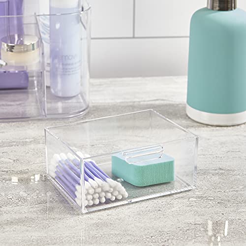 STORi Bliss Clear Makeup Organizer for Countertop, Divided Bathroom Organizer & Storage Drawer, Makeup Brush Holder, Cosme...
