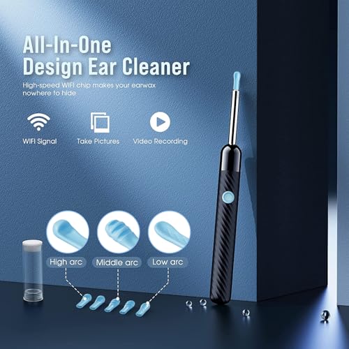 LEIPUT Ear Wax Removal - Earwax Remover Tool with 8 Pcs Ear Set - Ear Canal Cleaner with 1080P Camera - FSA HSA Eligible -...