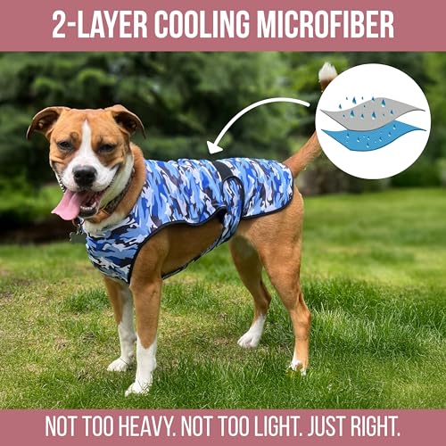 LUCOLOVE Dog Cooling Vest - 2-Layer Cooling with Soft Microfiber Fabric - Lightweight, Adjustable and Comfortable - UV Pro...