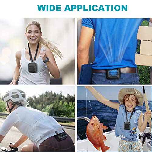 SLENPET Portable Waist Clip Fan, 6000mAh Battery Operated Necklace Fan, 23 Hours Working Time, 3 Speeds, 5100RPM Strong Ai...