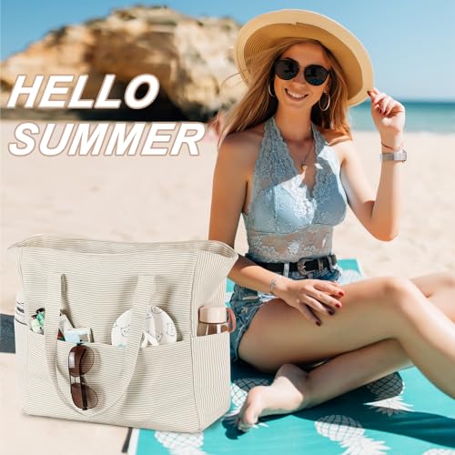 Bluboon Waterproof Beach Tote Pool Bags for Women Ladies Extra Large Carry On Bag With Wet Compartment for Weekender Travel