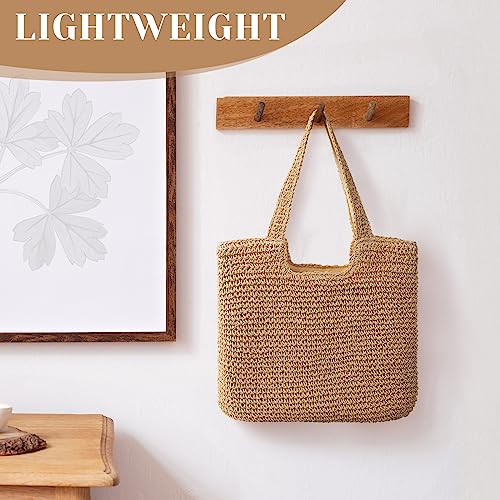 Trifabricy Beach Bags for Women, Large Beach Bag, Woven Straw Tote Bags Waterproof, Weaving Swim Shopping Travel Bag