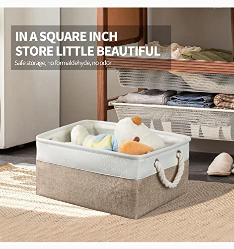 8 Pack Storage Basket Bins - Decorative Baskets Bulk Storage Box Cubes Containers with Handles for Clothes Storage Bathroo...