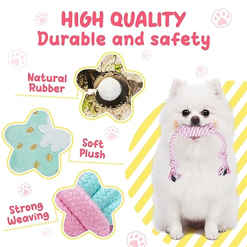 XIUGOAL Pink Puppy Toys for Boredom - 23 Pack Puppy Chew Toys for Teething, Interactive Dog Toys for Puppies, Cute Small D...