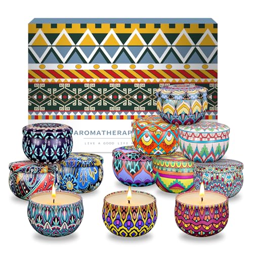 Scented Candle Gift Set, 12 Pack, 300 Hour Long Lasting Soy Wax Fragrance Set, Birthday for Women with Gifts Box.