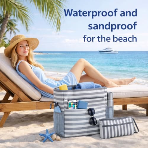 Wodsfay Waterproof Foldable Tote Bag for Travel – Large Carry-On with Zipper Pocket for Beach, Gym, Airplane & Weekend Trips