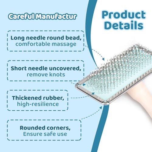 Dog Brush for Long haired Dogs & Cat,Grooming Brush for Shedding, Dematting, Bath, for Short Hair, Poodles, Indoor Cats, p...