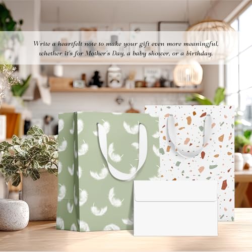 slapaflife Gift Bags Medium Size, Tissue Paper for Gift Bags Incl.Cards & Self-adhesive Envelope - Reusable & For Birthda...