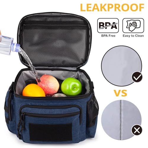 Lunch Box for Men, Tactical Lunch Bag MOLLE Webbing Leakproof Insulated Lunch Cooler Women Adult Meal with Adjustable Shou...