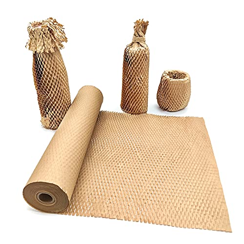 Honeycomb Packing Paper, 15" x 131' Packing Paper Substitute Alternative for Bubble Cushioning Wrap for Moving Shipping Pa...
