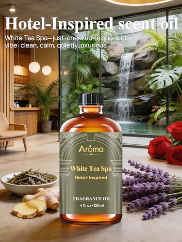 White Tea Spa — A Hotel-Inspired Diffuser Oil, Hotel Diffuser Oil for Diffuser for Home Fragrance Oil for Ultrasonic and W...