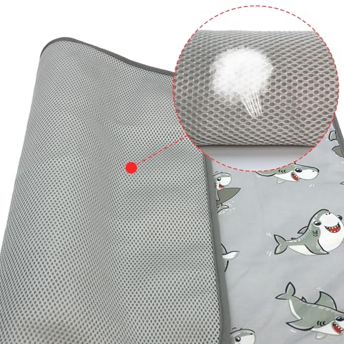 NACOCO Summer Pet Cooling Mat - Cat Dog Cushion Pad Sleeping Cool Sharks Comfortable Soft for Pets Kids and Adults (Grey S...