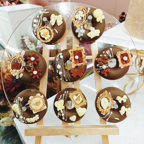 5 Pack Photo Frame Fondant Molds,Picture Frames Silicone Mold Vintage Frame Molds, Baroque Style Air Dry Clay Molds,For Ca...