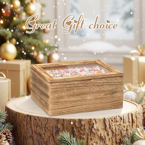 Bellaownia Bracelet Storage Box Holds Up to 150 Bangles, Bracelet Organizer with Clear Lid & Rods, Jewelry Display Case fo...