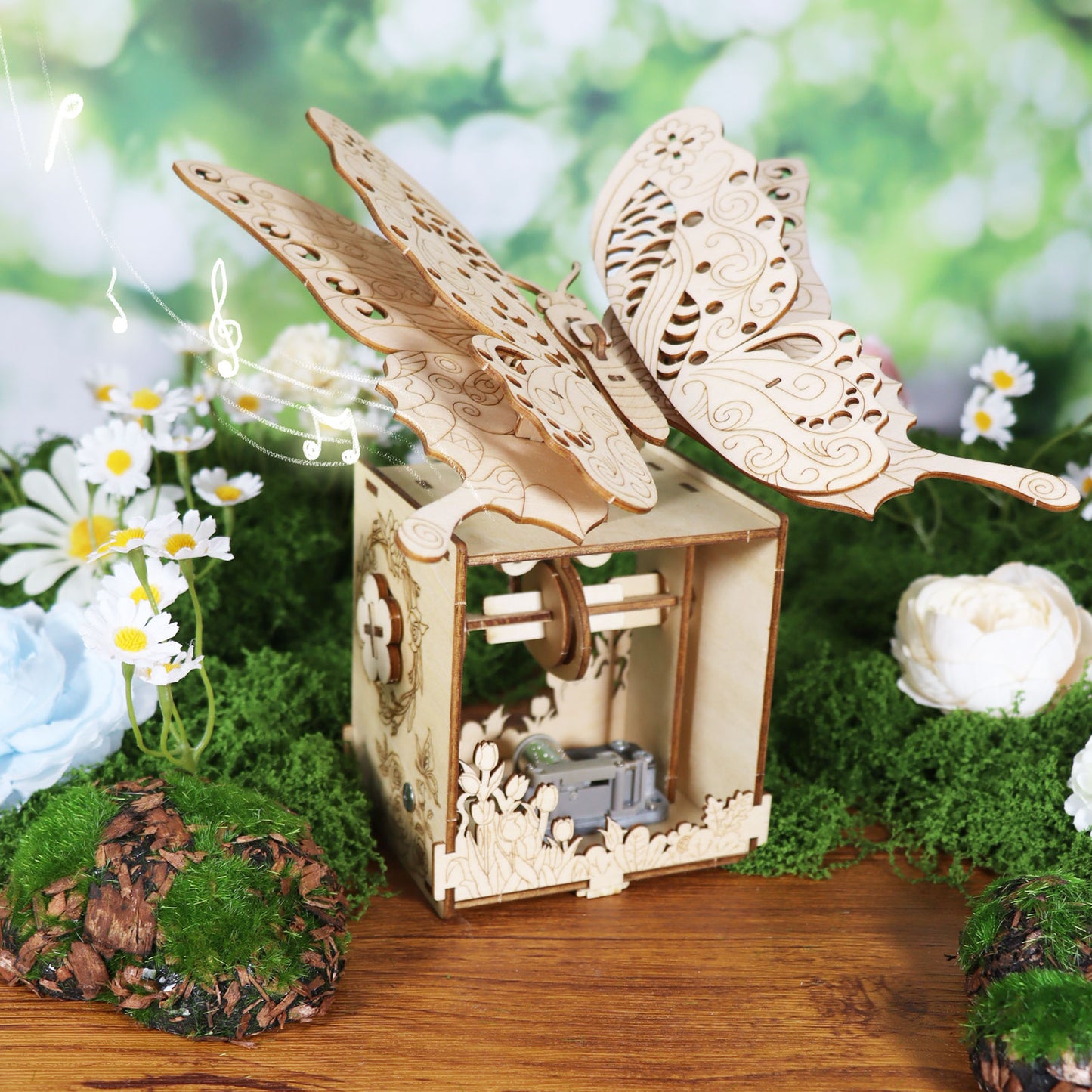 Sales Are Prohibited On The TEMU And SHEIN-MUSIC PARK 3d Wooden Puzzle Hand Butterfly Music Box You Are My Sunshine Handmade Assembly Model Kit Holidays Brthdays Christmas Gifts