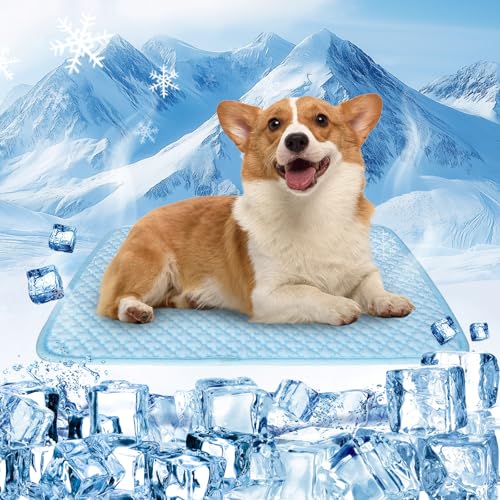 MeiLiMiYu Dog Cooling Mat Thicken Cooling Mat for Dogs Self Cooling Pad for Dog Non-Slip Dog Bed Mats (Q-Max>0.5) for Indo...