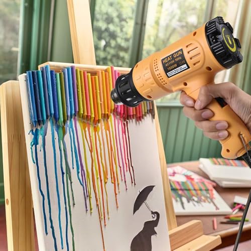 SEEKONE Heat Gun 1800W 122℉-1202℉（50℃- 650℃）Fast Heating Heavy Duty Hot Air Gun Kit Variable Temperature Control Overheat ...
