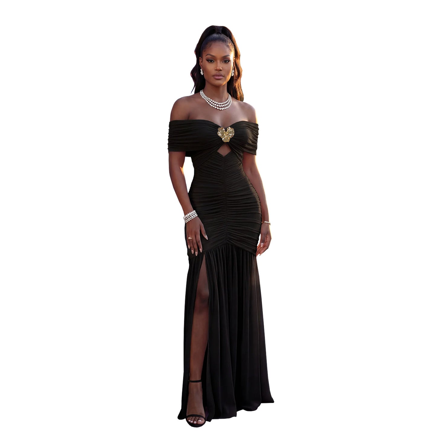European And American-style Womens Fashion Off-shoulder Tube Dress