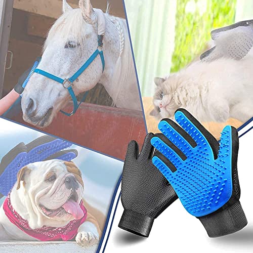 STARROAD-TIM Pet Grooming Glove Hair Remover Brush Gentle Deshedding Efficient Pet Mitt Pet Massage Gloves Left & Right Ha...