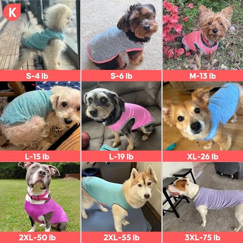 KYEESE 2 Pack Sun Protection Dog Shirts Quick Dry Soft Stretchy Dog T-Shirts with Reflective Label Tank Top Sleeveless Ves...