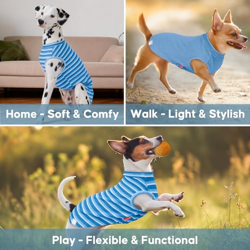 KYEESE 2Pack Waffle Dog Shirts, Lightweight Sleeveless Dog T Shirts for Small Dogs Boy, Breathable Pet Vest Comfort Tank T...