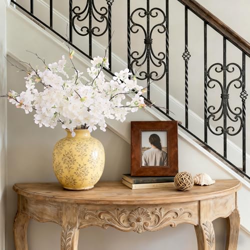 INXUGAO 12 PCS Faux Cherry Blossom Branches Decor 18.11 Inch Fake Artificial Cherry Flowers for Home Indoor Decoration Vas...